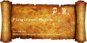 Pingiczer Metta névjegykártya